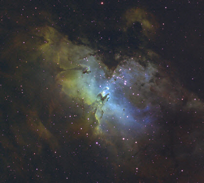 The Pillars of Creation (KIM Dong Kyum) - Featuring the Eagle Nebula and its Pillars of Creation that contain large regions of star formation, Dong Kyum captured the photo through an online remote controlled telescope at the Siding Spring Observatory in Australia.