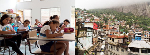 Students in the classroom of Two Brothers Foundation and Rocinha village