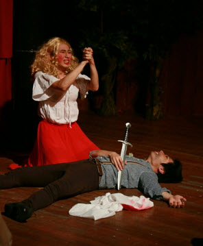 The Mechanicals performing their play in the last scene