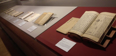 Books and documents on display at the exhibition