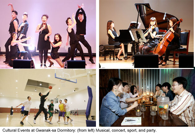 four pictures of musical, concert, sport, and party