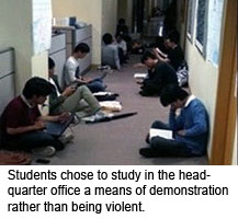 students chose to study at headquarter rather than being violent